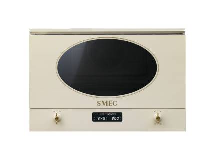 Cuptor incorporabil cu microunde Smeg Colonial MP822PO, 60 cm, crem, retro