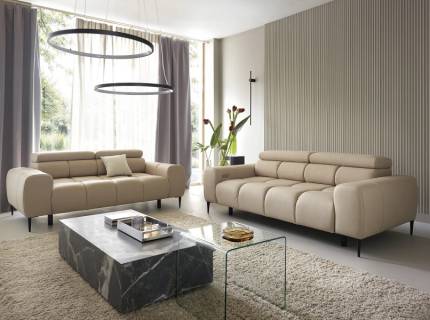 Set canapele 3+2 locuri PLAZA cu reglaj electric, tetiere reglabile, personalizabil - canapea 3 locuri 212x105cm, canapea 2 locuri 192x105cm