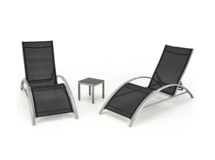 Set 2 sezlonguri + masuta pentru gradina EMBOLO