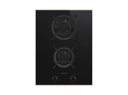 Plita incorporabila vitroceramica pe gaz Smeg Dolce Stil Novo PV632CNR, 40 cm, finisaje cupru