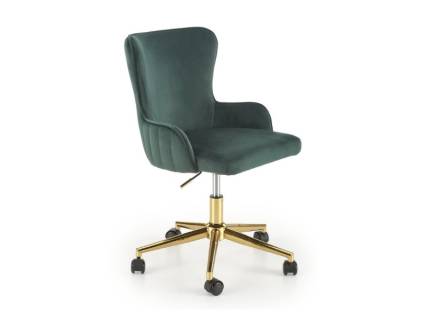 Scaun de birou reglabil pe inaltime, rotativ TIMOTEO green/ auriu