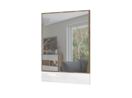 Oglinda STELA 63x81cm stejar tabac/ alb lucios 
