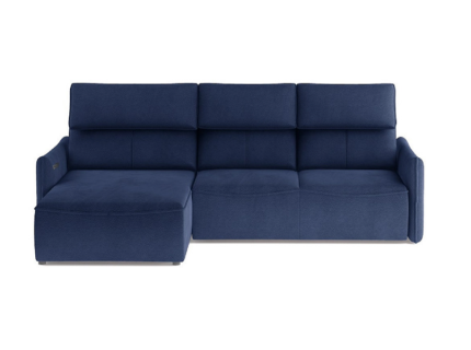 Coltar cu reglaj electric MANGO MINI W material catifea, cu lada pentru depozitare 260x175cm