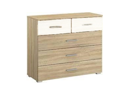 Comoda cu 5 sertare GANDRA 93x81x42cm alb alpin/ sanremo 