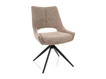 Scaun tapitat FINO I rotativ, functie de inclinare a spatarului, material textil cappuccino 56x60xH87cm, picioare negre 