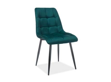Scaun tapitat CHIC MATT VELVET catifea mata green 50x58xH88cm, picioare negre