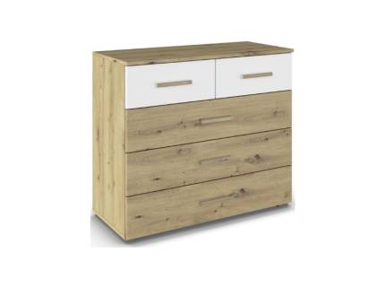 Comoda cu 5 sertare MOSBACH 80x81x42cm stejar Artisan/ alb alpin