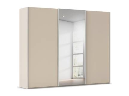 Dulap cu usi glisante TARO 242x223x69cm champagne/ oglinda, maner aluminiu 