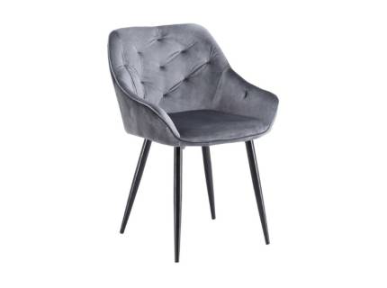 Scaun tapitat K487 catifea grey 65x56xH81cm, picioare negre