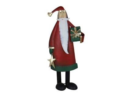 Figurina Mos Craciun cu cadou si stea din metal