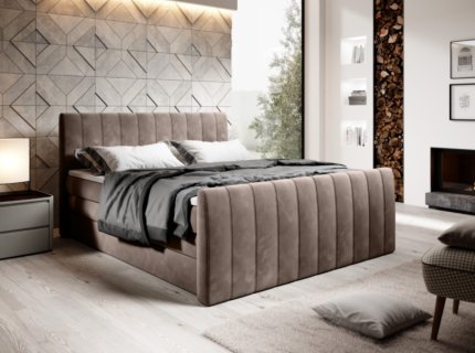 Pat Boxspring cu spatiu pentru depozitare CARINA 140/ 160/ 180cm personalizabil