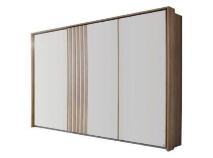 Dulap cu usi glisante stejar MOSBACH 271x210x62cm sanremo/ sticla alba 