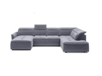 Coltar cu reglaj electric MURILLO XL cu lada pentru depozitare, tetiere reglabile, personalizabil 350x218x175cm