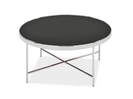 Masuta GINA B SILVER din sticla neagra, metal crom 82xH40cm