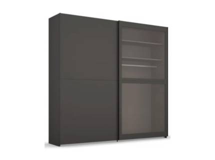 Dulap 201x223x68cm grafit/ sticla gri LUMIS