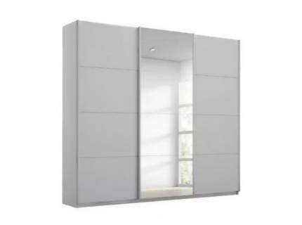 Dulap cu usi glisante KULMBACH 203x210x62cm silk grey/ silk grey - oglinda configurabil