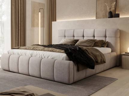 Pat tapitat cu somiera si spatiu pentru depozitare MELISSA 140/ 160/ 180cm personalizabil