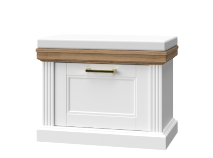 Banca cu 1 usa TARA WHITE 65x51x38cm alb mat/ Pacific walnut