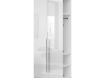 Extensie dulap cu 2 usi cu balamale PIANO WHITE 90x224x56cm alb lucios, maner crom