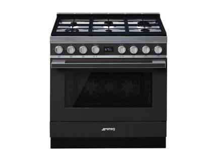 Masina de gatit mixta Smeg Portofino CPF9GPAN, 90 cm, antracit, 6 arzatoare, pirolitic
