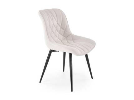 Scaun tapitat K567 material textil beige 47x47xH85cm, picioare negre