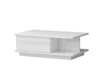 Masuta PIANO WHITE cu sertar pentru depozitare, din PAL Egger alb lucios 104x65xH36cm