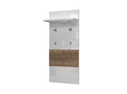 Cuier STELA 70x112cm stejar tabac/ alb lucios