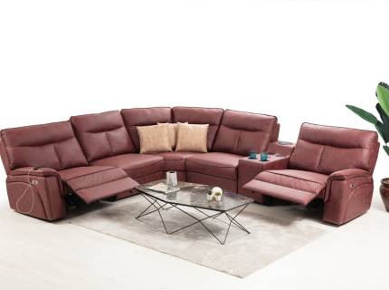 Coltar cu dublu recliner si sound system GALA 305x350cm personalizabil