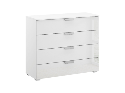 Comoda cu 4 sertare ADITIO 93x81x42cm alb alpin/ alb lucios 