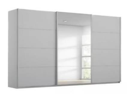 Dulap cu usi glisante KULMBACH 361x229x62cm silk grey/ silk grey - oglinda configurabil