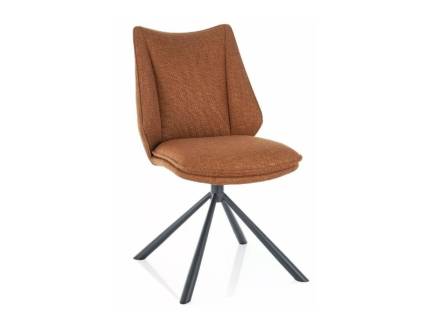 Scaun tapitat KENZIE BJORN rotativ, material textil cinnamon 51x63xH91cm, picioare negre
