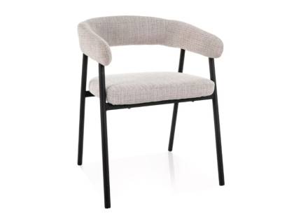 Scaun tapitat KATANA BLACK material textil grey 57x57xH75cm, picioare negre