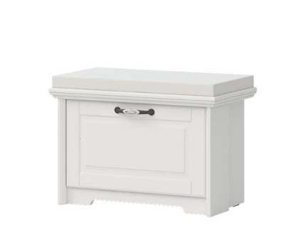 Banca cu o usa EVERGREEN 70x45x39cm ivory/ pin polar