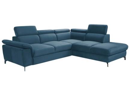 Coltar extensibil ALEGRA cu lada pentru depozitare, tetiere reglabile, sezut reglabil, personalizabil 277x237cm