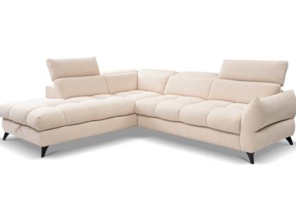 Coltar extensibil FUBU cu lada pentru depozitare, tetiere reglabile, personalizabil 263x234cm