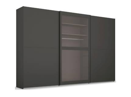 Dulap 301x223x68cm grafit/ sticla gri LUMIS 