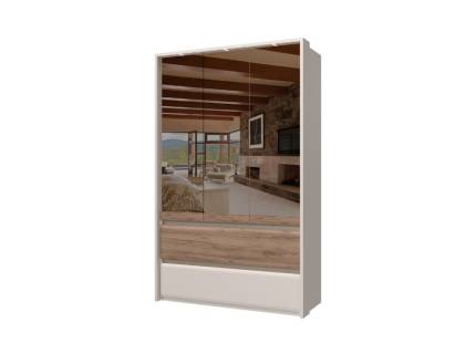 Dulap cu 3 usi si 2 sertare INVICTUS 142x226x60cm casmir/ stejar tabac - oglinda
