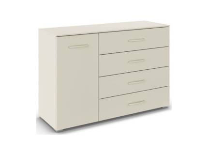 Comoda cu 1 usa si 4 sertare ADITIO 120x81x42cm champagne, manere champagne