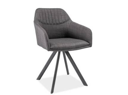 Scaun tapitat MILTON II material textil grey 55x43xH84cm, picioare negre