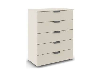 Comoda cu 5 sertare ADITIO 80x100x42cm champagne, manere crom 