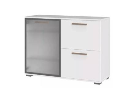 Comoda cu 1 usa din sticla si 2 usi mate C8 ALL ROOM CONCEPT 111x83x40cm configurabila