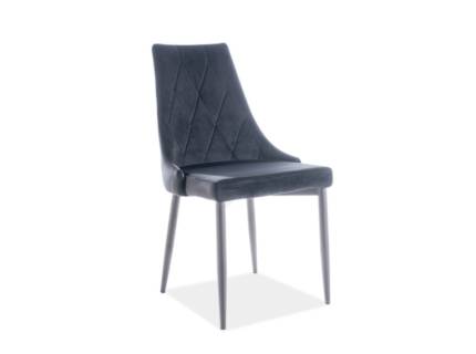 Scaun tapitat TRIX B VELVET catifea black 49x59xH89cm, picioare negre