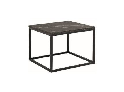 Masuta ROSSI B din PAL cu efect de marmura neagra, metal negru 60x60xH45cm