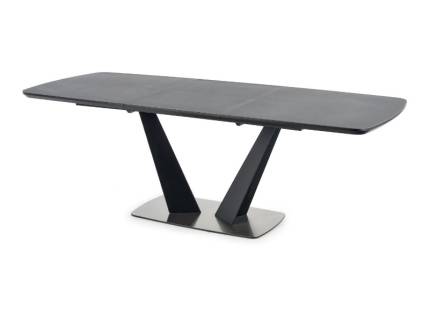 Masa extensibila FANGOR din MDF gri inchis, metal negru 160-220x90xH76cm