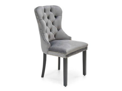 Scaun tapitat MIYA elegant, catifea grey 54x60xH100cm, picioare negre
