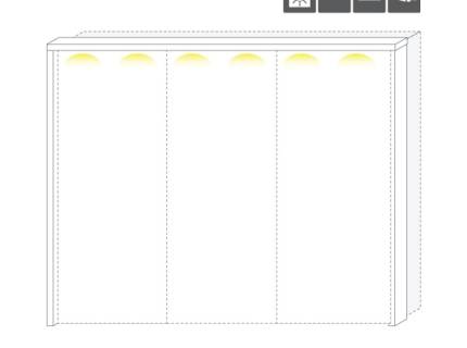 Rama passepartout cu led dulap 272cm PIANO BEIGE