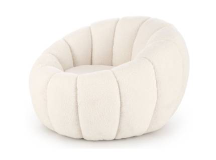 Fotoliu cozy cu design curbat GASPAR material textil crem 90x95xH60cm