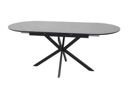 Masa extensibila GASTON CERAMIC GREY 140 din ceramica cu efect de marmura gri, metal negru 140-180x80xH75cm