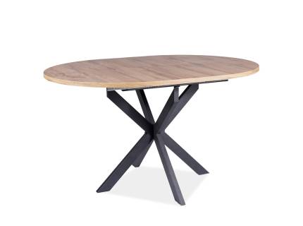 Masa extensibila GASTON ARTISAN 100 din MDF stejar artisan, metal negru 100-135xH76cm