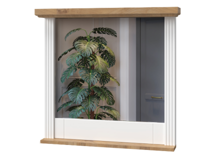 Oglinda TARA WHITE 84x79cm alb mat/ Pacific walnut